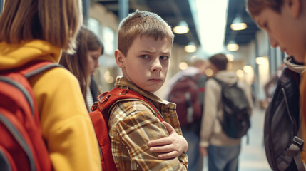 Obraz premium Student being bullied by classmates in school 