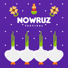 Fototapeta na wymiar Happy nowruz instagram posts collection. Happy nowruz festival background illustration