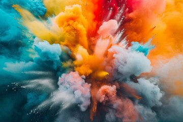 An explosion of vibrant colors in motion