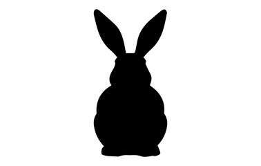 Rabbit silhouette. Easter Bunny. Isolated on a white background. Simple black icon of hare. Cute animal. Ideal for logo, emblem, pictogram, print, design element for greeting card, invitation