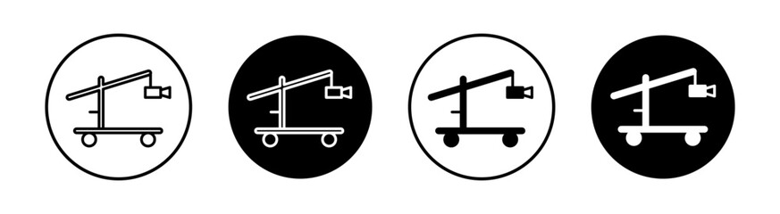 Camera crane vector line icon illustration.