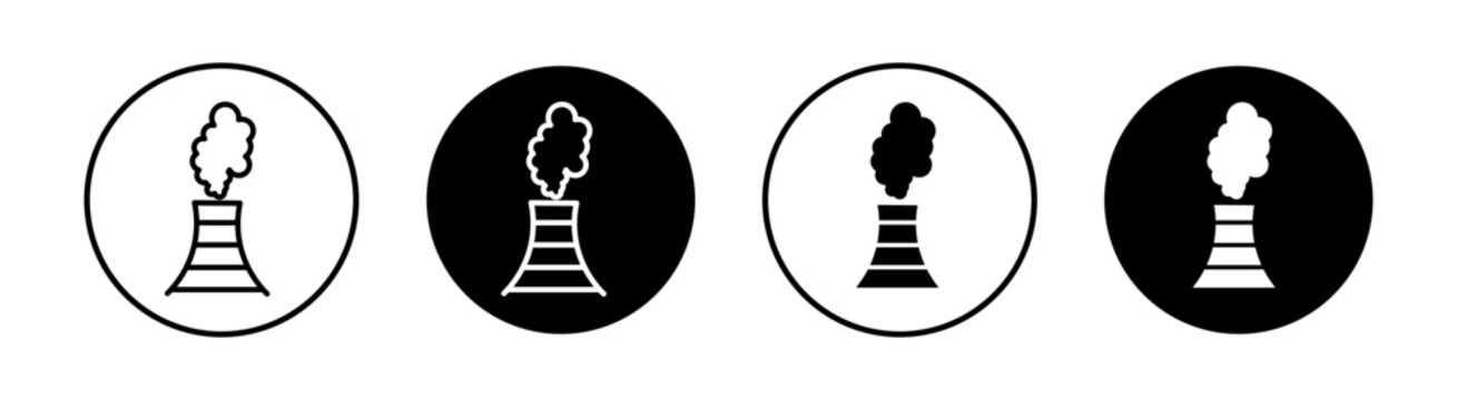 Chimney smoke vector line icon illustration.