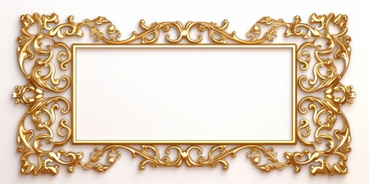 Extravagant golden frame for photos, weddings, interiors, and more.