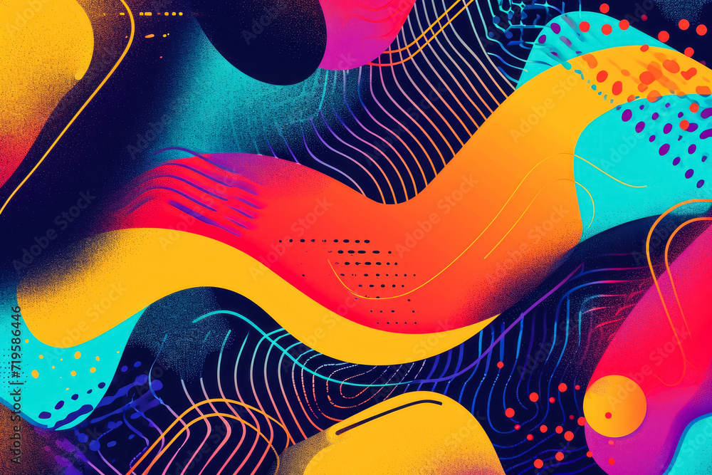 Poster bold and energetic background with dynamic shapes and lines