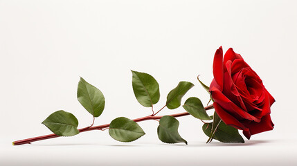 valentines day red rose isolated on white background 