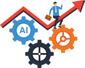 Revolutionize productivity or incorporating AI into workflow AI into workflow or artificial intelligence concept,
