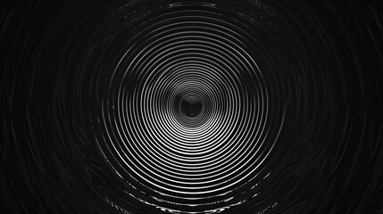 Spreading circles on dark background. Motion. Hypnotic animation with expanding circles from center. Centralized circles with hypnotic effect on black background 