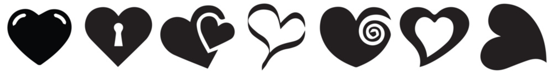 Heart Black | Love | Logo | Variations