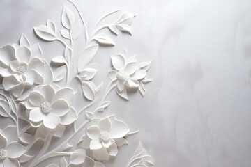 white floral textured wallpaper