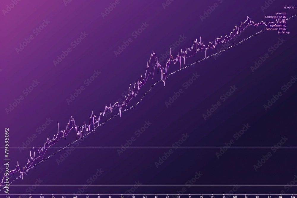 Aufkleber a line chart of the index for the past 10 years with a blue background and a red.