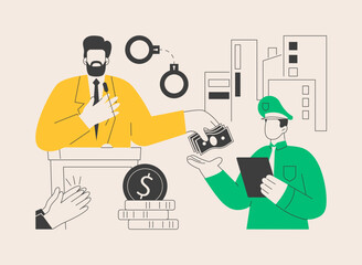 Political corruption abstract concept vector illustration.