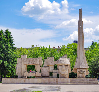 Monument of the romanian soldier in Carei City, Romania, Europe