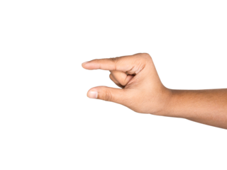 Young boy hand to hold something small  