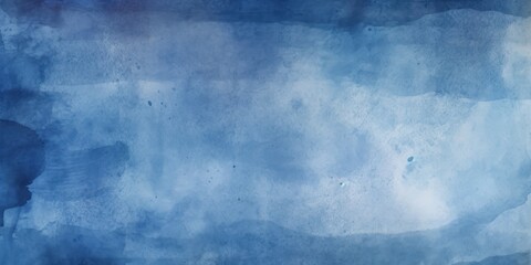 Indigo watercolor abstract painted background on vintage paper