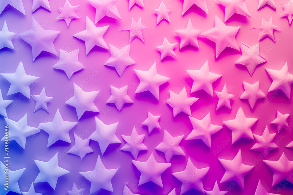 Poster Create a pattern of stars with a gradient of pink and purple colors