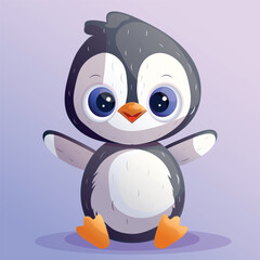 Cute cartoon penguin vector illustration