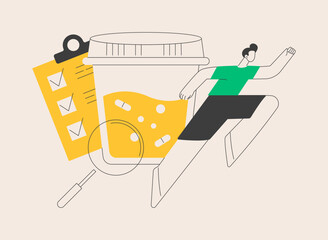 Doping test abstract concept vector illustration.