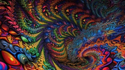Fototapeta premium Psychedelic Fractal Art Extravaganza