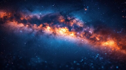  a close up of a very colorful space with a lot of stars and a bright orange and blue light coming out of the center of the center of the space.