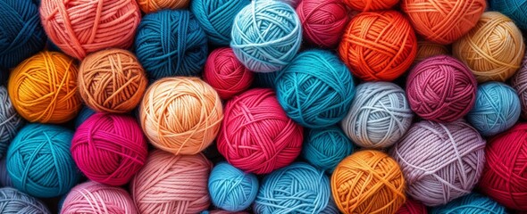 colorful balls of yarn in a pile