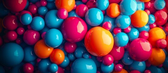 cartoon background with colorful balloons