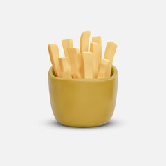 french fries in a white bowl