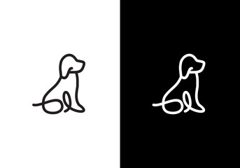 dog logo, modern pet animal