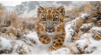 Obraz premium View of Snow Leopards