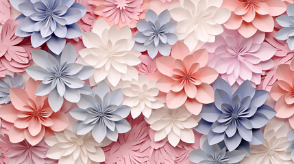 3D floral medley in pastel colors