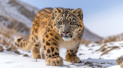 Naklejka premium View of Snow Leopards