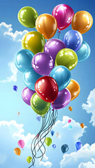 Colorful Balloons Sky