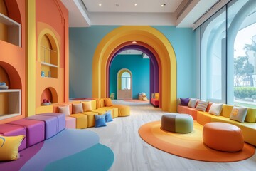 Vibrant, modern interior beckons creativity and joy for children's spaces