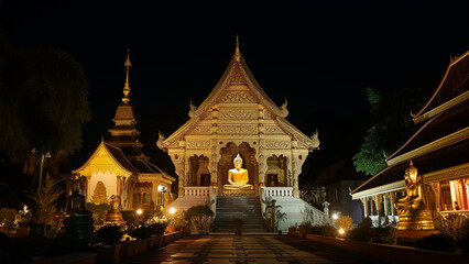 Luminous Devotion: A Night Scene of a Temple on Buddha&rsquo;s Birthday