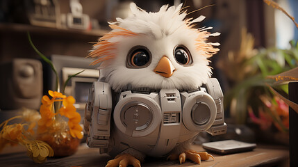 Cute mechanic toy robot bird, modern entertainment for kids 