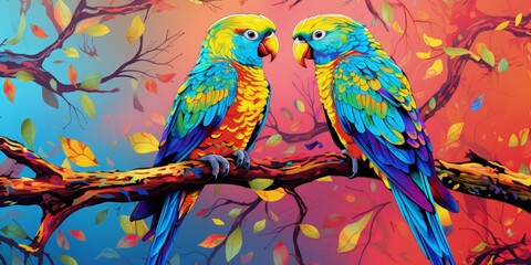 Colorful parrots, Generative AI