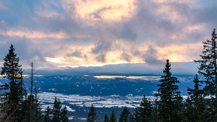 sunset over the mountains