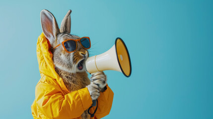 Bunny Announcer in Yellow Jacket