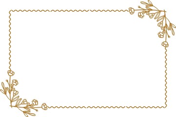 Simple and floral horizontal frame and border, 