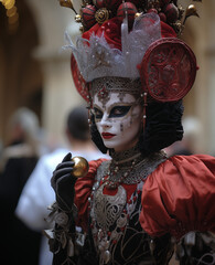 Fototapeta na wymiar Venetian Elegance: Carnival Mask