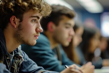 Fototapeta premium Concept of students studying in a classroom lecture