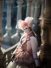 Deurstickers Venetian Elegance: Carnival Mask © Togotusushima