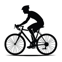 Fototapeta premium silhouette of a person riding a bicycle