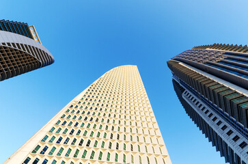 Obraz premium Looking up at Putrajaya high rise buildings