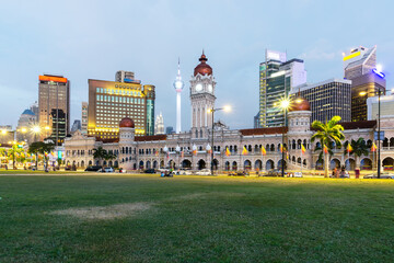 Night view of Independence square also knowns as Dataran Merdeka