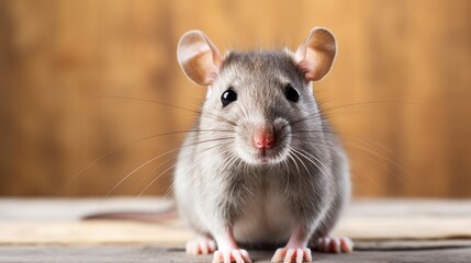 Adorable Rodent: Rat on a clean white background, showcasing the cute and furry charm of this small pet
