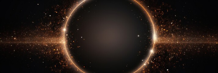 Onyx moonbeam glitter circle of light shine sparkles and rose gold moonlight spark particle - obrazy, fototapety, plakaty