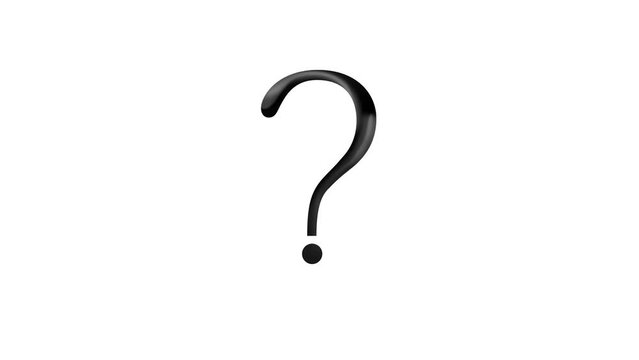Question mark on white background.