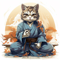 a_cartoon_cat_practicing_krav-maga_flat_colors_isolat