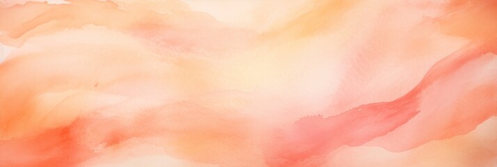 Peach watercolor abstract painted background on vintage paper background - obrazy, fototapety, plakaty