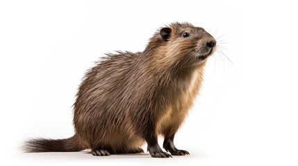 Fototapeta premium River Rat Beauty: Coypu, also known as a river rat or nutria, isolated on a clean white background